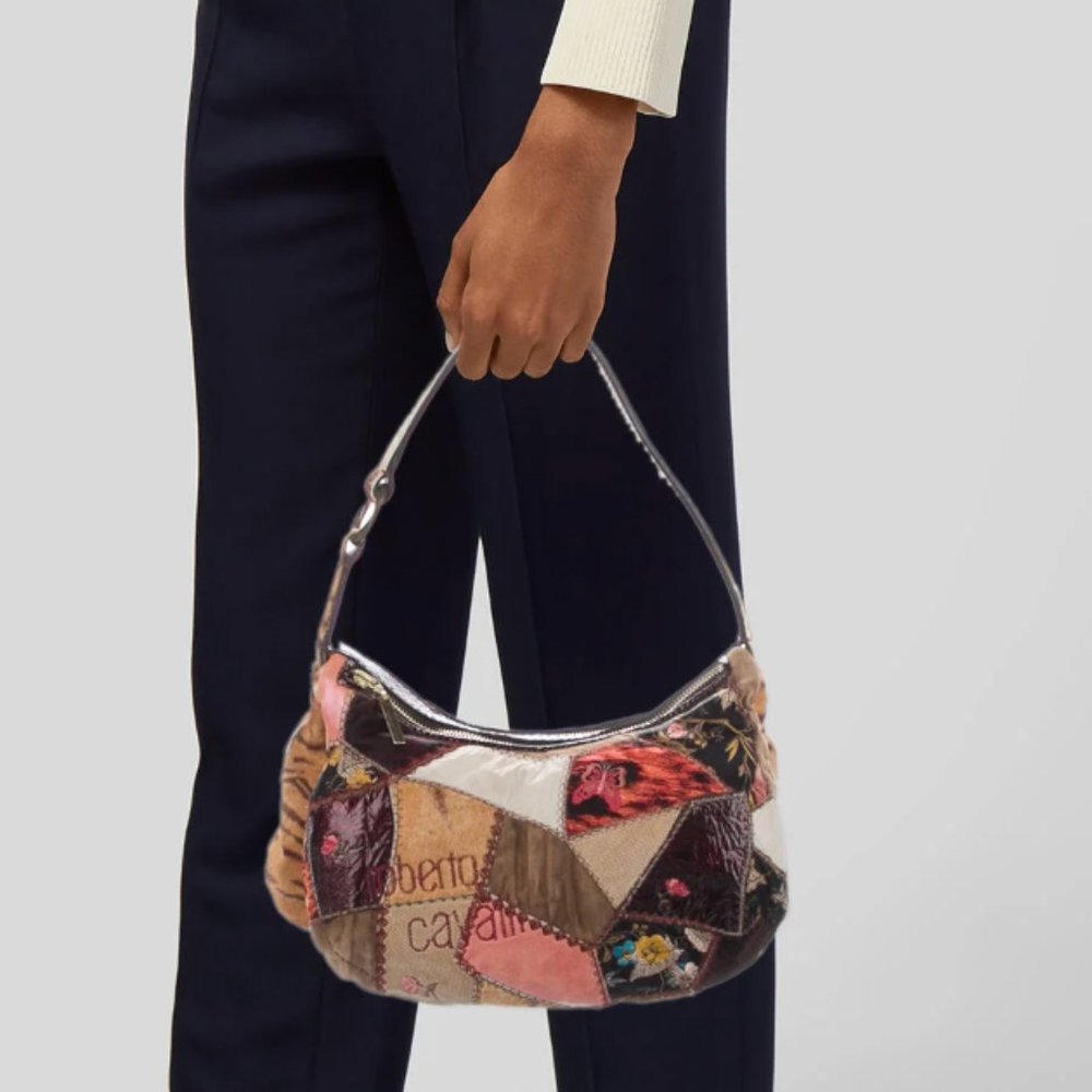 Roberto Cavalli Ponyhair Hobo Bag